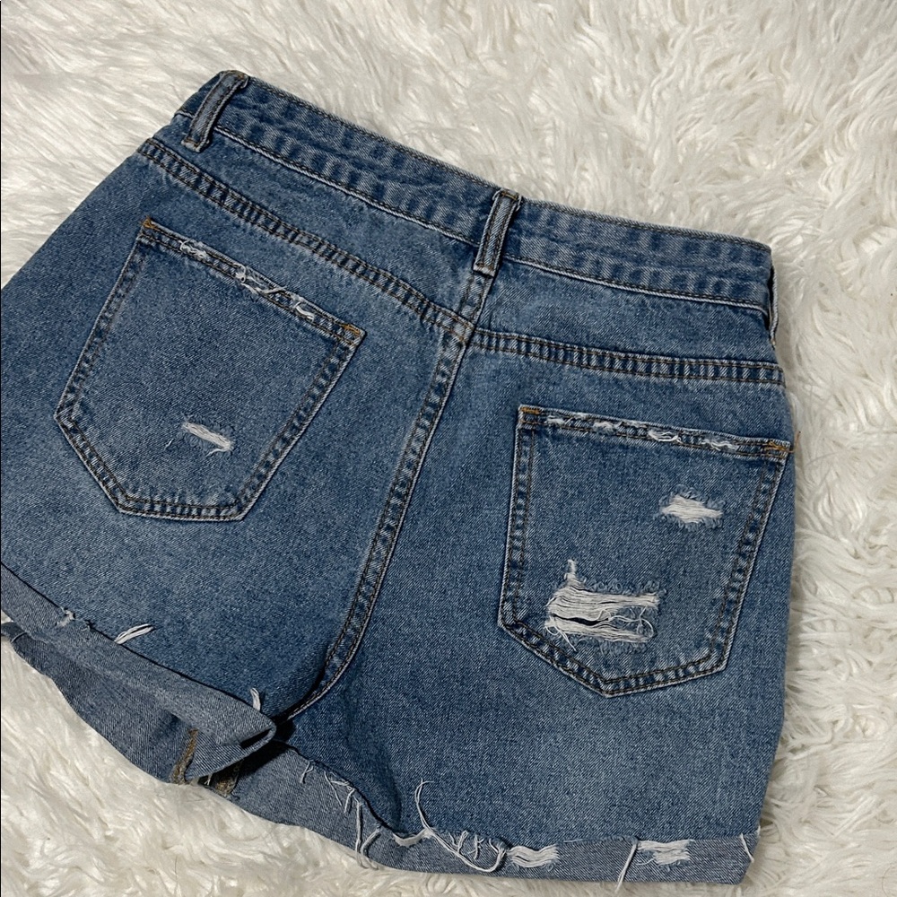 SHEIN Distressed Denim Women Shorts - Picture 6 of 7